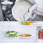 12 Pcs Unbreakable Deep Dinner Plates Set, 9 inch Reusable Plastic Wheat Straw Plates, Microwave and Dishwasher Safe Plate for Kitchen, Lightweight Plate for Dessert, BPA Free, White