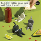 NEW - OTOTO Catos Taco Holder Set of 3 - Taco Shell Holder, Taco Stand, Taco Tray, Cute Kitchen Accessories, Weird Gifts, Cooking Gifts, Funny Gifts, Taco Stands for 3 Tacos, Fun Kitchen Gadgets