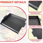 Universal Flat Top Griddle for Gas Grill, Gas Stove,Grill Flat Insert for Outdoor Grills, Stove-Top Griddles for 4 Burner Range Oven, 18.6" × 14" Large Nonstick Cast Iron Cooking Griddle