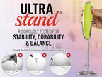 PRO MILK FROTHER WAND - ULTRA HIGH SPEED HANDHELD FROTHER - UPGRADED STAND - Powerful Handheld Mixer with Infinite Uses - Super Instant Electric Foam Maker with Stainless Steel Whisk (Lime Green)
