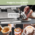 Garvee Espresso Machine With Grinder, 20 Bar Professional Coffee Maker With Milk Frother Steam Wand for Cappuccino, Latte, Macchiato, 95 oz Removable Water Tank, Smart PID Temperature Control