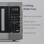Farberware FM09WEISS Microwave, 0.9 Cu. Ft, Stainless Steel
