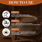 100 Pcs Pre-Folded Unbleached Coffee Filters, Brown Square Disposable Paper Pour Over Coffee Filter, 5-13 Cups Drip Percolator Coffee Filters, Filter for Pour-Over Coffee Makers Home Office
