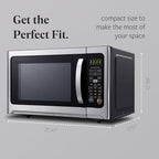 Farberware 1.2 Cu. Ft. Countertop Microwave Oven – 1000 Watts Power, Smart Sensor Auto Cook Settings, Defrost, Easy Clean and Child Safety Lock - Stainless