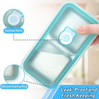4 PCS Stainless Steel Snack Containers with Lids, Reusable Double Compartment Grab and Go Bento Lunch Box for Adult (4 Snack Containers+4 Forks)