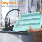 Homecor Utensil Drawer Organizer for Kitchen, Expandable Silverware Organizer Cooking Utensils Tray, Large Cutlery and Flatware Holder, Kitchen Tools & Gadgets Storage (Turquoise)