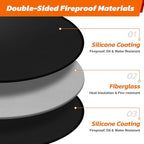 36" Heavy-Duty Fire Pit Mat for Solo Stove Bonfire: Round Fireproof Under Grill Mat Heat Insulated Indoor Fireplace Pad Protector for Decks, Patios, Grass, BBQ Smoker, Reusable Oil-Proof & Waterproof