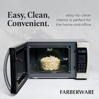 Farberware Countertop Microwave Oven 1000 Watt Power Auto Cook Settings, Defrost, Easy Clean and Child Safety Lock, 1.3 Cu. Ft, Stainless
