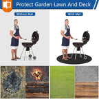Round Under Grill Mat for Outdoor Grill, 60 Inch Anti-Slip BBQ Floor Mats, Easy to Clean Reusable Fireproof Grill Pad, Oil-Proof Waterproof Protector for Deck Fireplace Pit Mat Black