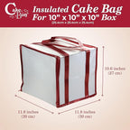 Cakebon 10-Inch Insulated Cake Bag with Ice Pack Sheets – Premium Cooling Solution for Cakes, Pastries & Cupcakes – Durable, Reusable, Moisture-Proof Design for Bakers & Food Deliveries (1-pack)