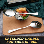 6 Piece Stainless Steel Serving Spoon Set - 3 Large, 3 Slotted,Dishwasher Safe,10-Inch,for Parties/Kitchen/Buffet/Catering
