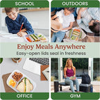 Bentgo Easyboxes - Original Stackable Lunch Boxes - Reusable 3-Compartment Food Containers for Kids and Adults - Bento Lunch Box for Meal Prep, School, & Work - BPA Free, Set of 4 (Earth Tones)