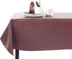 Yourtablecloth Heavy Duty Vinyl Rectangle or Square Tablecloth – 6 Gauge Heavy Duty Tablecloth – Flannel Backed – Wipeable Tablecloth with Vivid Colors & Many Sizes 52 x 70 Rust Print