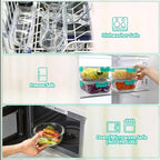 MCIRCO 8-Pack 30 oz Glass Meal Prep Containers - Airtight Glass Lunch Containers with Lids, Microwave, Oven, Freezer & Dishwasher Safe, Green