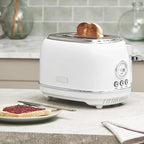 Haden Chelsea 2 Slice Wide Slot Toaster with Adjustable Browning Control, Ivory & Chrome