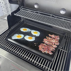 Universal Griddle Insert for Gas Grill, Cast Iron Flat Top Griddle for Stove 4 Burner, Pre-Seasoned Matte Porcelain Enamel Grill Plate for Camp Chef/Charbroil Etc. All Gas & Charcoal Grill 23" x 16"