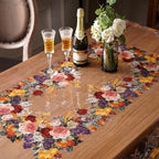 Clear Table Cover Protector Vinyl PVC Rectangle Table Cloth with Floral Fruit Pattern Oil Spill Proof Plastic Tablecloths for Dining Tables Parties Holidays (Floral Fruit, 55 x 120 Inches)