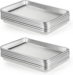CURTA 12 Pack Aluminum Sheet Pan, NSF Listed Half Size 13 x 9 inch Commercial Bakery Cake Bun Pan, Baking Tray