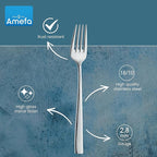 Amefa 45-Piece Flatware Cutlery Set, Service for 8 - Dishwasher Safe 18/10 Stainless Steel, High Gloss Mirror Finish & Ergonomic Design, Complete Silverware Collection - 5-Piece Serving Set (Martin)