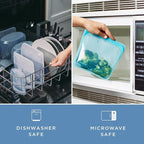Stasher Premium Silicone Reusable Food Storage Stand-Up Bag Mega, Clear, Microwave, Sous Vide, Dishwasher, Oven and Freezer Safe, BPA Free, Leak-free, Eco-friendly, 104 Oz