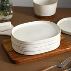 Stone Lain Cairo 12-Piece Dinnerware Set Stoneware, Plates and Bowls Set, Microwave and Dishwasher Safe, Includes Dinner and Salad Plates, Cereal Bowls, Dish for 4, White Speckled