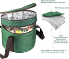 2 Pack Pie Carrier with Lids and Handles, Loadable Cupcake or Pizza Storage Containers, Includes Insulated Bags and Insulated Non-Slip Pads, Perfect for Transportation (Green)