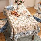 patdrea Designer Vintage Linen Table Cloth for Rectangle Table,Leopard Animal Pattern Soft Breathable Tablecloth,Decor Cover for Kitchen Dining,Christmas,Parties,Thanksgiving,55"x79"-from