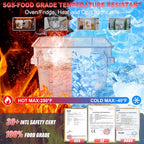 4QT NSF Food Storage Containers with Lids: 4 PCS [Total Food Grade][Hot&Cold Resistant] Commercial Clear Food Storage Containers for Restaurant Kitchen Proof Dough, Measuring Spoons Included(Red)