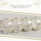 Spode Christmas Tree Gold 2.75" Napkin Ring (Set of 4) - Elegant 22K Gold Accented Holiday Napkin Rings, Fine Porcelain Christmas Table Setting Décor - Ideal for Holiday Dinnerware & Festive Gifting