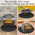 Round Fire Pit Mats for Under Fire Pit Compatible with Solo Stove Bonfire Accessories Compatible with Solo Stove, 3-Layer Grill Matt for Outdoor Grill Deck Protector, 53in