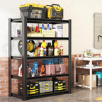 63" H Garage Shelving, Heavy Duty Storage Shelves, Garage Storage Shelves, Adjustable 5 Tier Metal Shelving Unit, Utility Shelves for Warehouse Backyard, 63" H×31.5" W×16" D