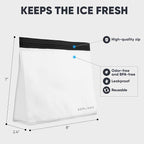 BERLINZO Reusable Ice Storage Bag - Freezer Safe Leak Proof Silicone and Plastic-Free Lunch Bag for Ice and Food Storage - BPA-Free - 2 Pack