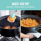 GreenLife 8QT Slow Cooker, Non-Toxic PFAS-Free Ceramic Nonstick Removable Interior Bowl, Programmable, Family Friendly, Keep Warm, Stovetop & Oven Safe, Dishwasher Safe Parts, Glass Lid, Turquoise