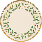 Lenox 897083 Holiday Dinnerware Salad Plates, Set of 4, Red & Green, Christmas, Hosting