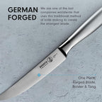 Messermeister Avanta Forged 5” Fine Edge Steak Knife Set - Pack of 2 - German X50 Stainless Steel - Rust Resistant & Easy to Maintain - 8 Steak Knives Total