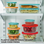 Pyrex Simply Store (12-Pack) Glass Food Storage Containers Set, (1, 2, & 3 Cup) Meal Prep Containers With BPA-Free Lids, Dishwasher & Microwave Safe