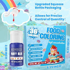 Food Coloring - 36 Colors Liquid Food Dye Set, Concentration Food Color for Christmas Cake Decorating, Baking, Easter Egg, Icing, Fondant, Cooking, Slime Making Kit and DIY Crafts - 0.45oz/Bottles