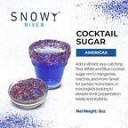 Snowy River Americas, Cocktail & Margarita Sugar Rimmer - Vibrant Naturally Colored Sugar for Cocktail Rimming, Baking & Decorating, Medium Crystal - 8oz