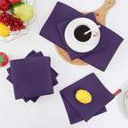 Homaxy 100% Cotton Waffle Weave Kitchen Dish Cloths, Ultra Soft Absorbent Quick Drying Dish Towels, 12 x 12 Inches, 6-Pack, Eggplant