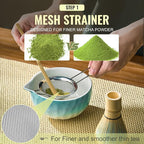 Matcha Whisk Set, 5Pcs Matcha Set Blue, Matcha Kit with Matcha Bowl, Matcha Whisk and Holder, Bamboo Scoop, Macha Sifter, Macha Tea Set for Macha Lovers, Tea Enthusiasts, Christmas, Breakfast,Latte