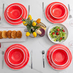 17” x 10” Rectangular Large Serving Platters, 2 Pieces Melamine Serving Trays Sets for Serving Food For Christmas, Mother's Day, Parties, Wedding, Gatherings, Dishwasher Safe. Reactive Red
