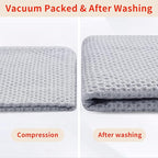 Homaxy 100% Cotton Waffle Weave Kitchen Dish Cloths, Ultra Soft Absorbent Quick Drying Dish Towels, 12 x 12 Inches, 12-Pack, Light Gray