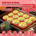 12 Cup Silicone Muffin Pan，Regular Size Cupcake Pan Great for Making Muffin Cakes, Bread, Tart - Piping Bags and Tips Set，Silicone Baking Cups-2 Pack