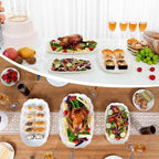 Kassel Ceramic Serving Platter Set | 16”/14”/12” Oval Serving Trays for Entertaining at Parties and Weddings | Oven Safe XL Serving Trays for Tacos, Steak, and Cake