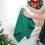 Homaxy 100% Cotton Waffle Weave Kitchen Dish Towels, Ultra Soft Absorbent Quick Drying Cleaning Towel, 13 x 28 Inches, 6-Pack, Dark Green