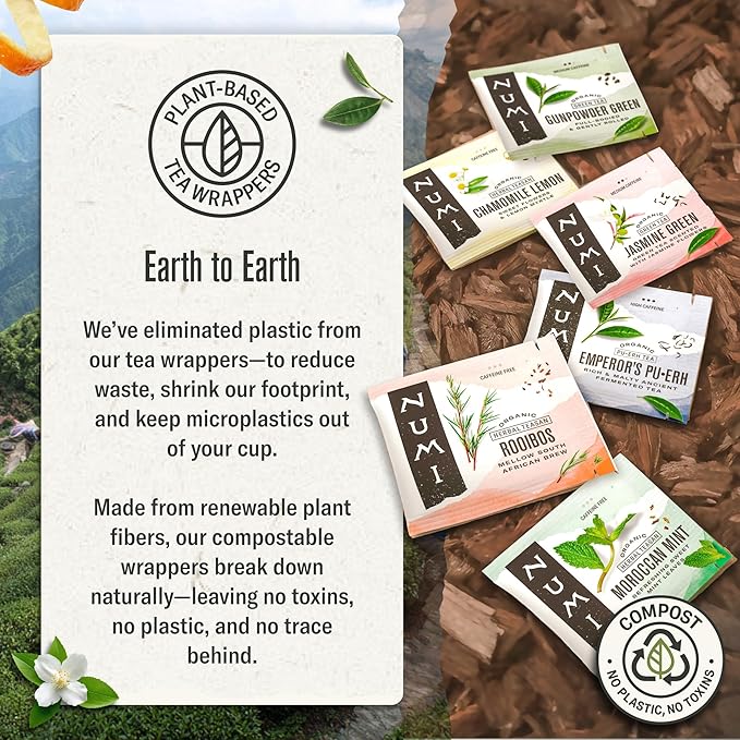 Numi Organic Tea Green, Jasmine, 18 Count