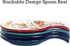 Bico Havana Spoon Rest for Stove Top, Ceramic Spoon Holder for Kitchen Counter, Easy to Clean Coffee Spoon Rest Dishwasher Safe, Kitchen Cooking Utensil Rest for Ladles Spatula