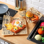 1400 Pcs 12 x 12 Inch Deli Wax Paper Sheets Grease Resistant Tray Basket Liners Newsprint Paper Water and Grease Proof Sandwich Wrapping Square Hot Dog Wrappers for Food Baking (Brown)
