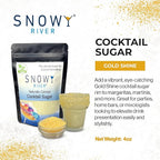 Snowy River Gold, Cocktail & Margarita Sugar Rimmer - Vibrant Color Glass Rimming Sugar with Medium Crystal Texture - 4oz