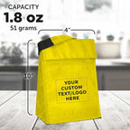 DISCOUNT PROMOS 10 Hook and Loop Insulated Lunch Bags Set - Customizable Text, Logo - Polyester, Durable, Vibrant, Reusable - Yellow